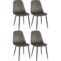 CLP lot de 4 chaises de salle à manger Baxter velours