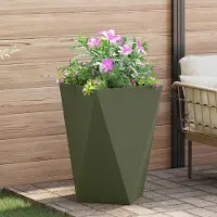 Prolenta Maison Exclusive - Bac à plantes vert olive 50 x 50 x 75 cm en acier