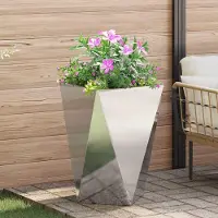 Prolenta Maison Exclusive - Bac à plantes argenté 50 x 50 x 75 cm en acier inoxydable
