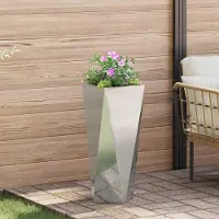 Prolenta Maison Exclusive - Bac à plantes argenté 30 x 30 x 75 cm Acier galvanisé