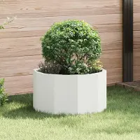 Prolenta Maison Exclusive - Bac à plantes blanc 60 x 60 x 35 cm en acier