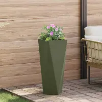 Prolenta Maison Exclusive - Bac à plantes vert olive 30 x 30 x 75 cm en acier
