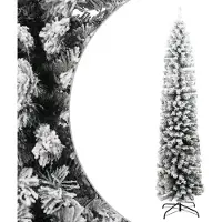 Prolenta Maison Exclusive - Sapin de Noël artificiel élancé, vert neige, 240 cm, PVC