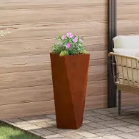 Prolenta Maison Exclusive - Bac à plantes rouillé 30 x 30 x 75 cm Acier résistant aux intempéries
