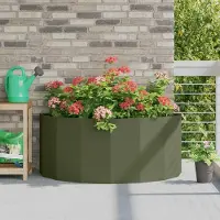 Prolenta Maison Exclusive - Bac à plantes vert olive 120 x 60 x 50 cm en acier