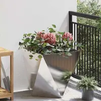 Prolenta Maison Exclusive - Bac à plantes argenté 50 x 50 x 50 cm en acier inoxydable