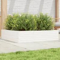 Prolenta Maison Exclusive - Bac à plantes blanc 100x100x23 cm Bois massif Pin