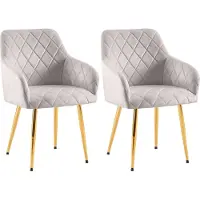 CLP lot de 2 chaises de salle à manger Monett velours