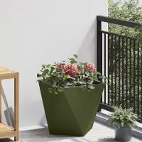 Prolenta Maison Exclusive - Bac à plantes vert olive 40 x 40 x 40 cm en acier