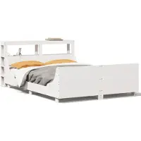vidaXL Lit en pin massif sans matelas blanc 150x200 cm