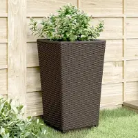 Prolenta Maison Exclusive - Lot de 2 bacs à plantes marron 32,5 x 32,5 x 57 cm en polypropylène