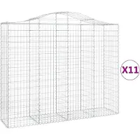 vidaXL Gabions avec arc surélevé 11pcs. 200x50x160/180cm Fer galvanisé