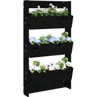 Prolenta Maison Exclusive - Jardinière murale à 3 compartiments 60 x 18,5 x 110 cm Noir Bois de pin