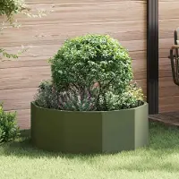 Prolenta Maison Exclusive - Bac à plantes vert olive 90 x 90 x 35 cm en acier