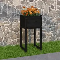 Prolenta Maison Exclusive - Bac à plantes noir 40x40x81 cm Bois massif Pin