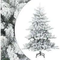 Syfax Sapin de Noël artificiel à branches pliantes, duveteux de neige