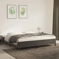 Prolenta Maison Exclusive - Sommier sans matelas Gris foncé 200x200 cm Velours