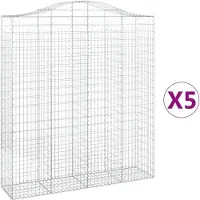 vidaXL Gabions avec arc surélevé 5 pcs. 200x50x220/240cm Fer galvanisé
