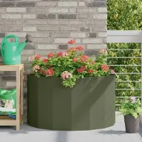Prolenta Maison Exclusive - Bac à plantes vert olive 90 x 45 x 50 cm en acier