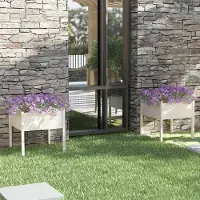 Prolenta Maison Exclusive - 2 bacs à plantes blancs 70 x 70 x 70 cm en bois massif de pin