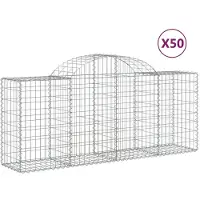 vidaXL Gabions avec arc surélevé 50 pcs. 200x50x80/100cm Fer galvanisé