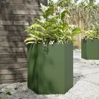 Prolenta Maison Exclusive - Bac à plantes vert olive hexagonal 46x40x45 en acier