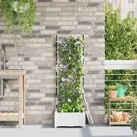 Prolenta Maison Exclusive - Pot de jardin blanc, dimensions 40 x 40 x 125,5 cm, en plastique PP