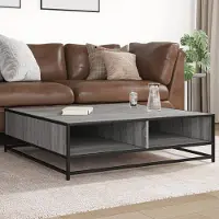Prolenta Maison Exclusive - Table basse Gris Sonoma 100x100x30 cm Matériau dérivé du bois et métal