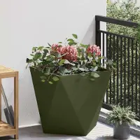 Prolenta Maison Exclusive - Bac à plantes vert olive 50 x 50 x 50 cm en acier