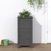 Prolenta Maison Exclusive - Bac à plantes gris 40x40x78 cm en bois massif de pin