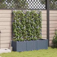 Prolenta Maison Exclusive - Ensemble de 3 pots de jardin, gris clair, 120 x 40 x 143 cm, en polypropylène (PP)
