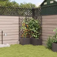 Prolenta Maison Exclusive - Lot de 3 jardinières d'extérieur, marron, 80 x 80 x 142 cm, PP