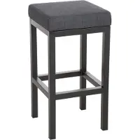 CLP Chaise de bar Taylor 85 cm - tissu, pieds en métal noir - Gris foncé