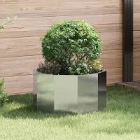 Prolenta Maison Exclusive - Bac à plantes argenté 60 x 60 x 35 cm en acier inoxydable