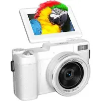 INF Appareil Photo Numérique 5K 64MP WiFi Écran Rotatif & Macro Objectif Blanc