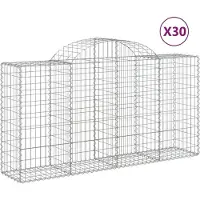 vidaXL Paniers à gabions arqués 30 pcs 200x50x100/120 cm fer galvanisé
