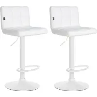 CLP Chaise de bar Feni (lot de 2) - similicuir, piètement blanc - Blanc
