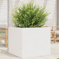 Prolenta Maison Exclusive - Jardinière blanc 80x80x68,5 cm bois de pin massif