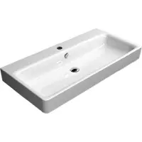 GSI Sand - Lavabo 1000x500 mm, avec trop-plein, trou pour robinet, Extraglaze, blanc 9023111