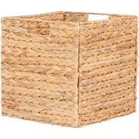 House Nordic Panier pliable en jacinthe d'eau - Nature | 30x30x30 cm