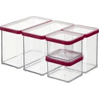 Rotho set de 5 boîtes à provisions avec couvercle Loft - récipients alimentaires avec joint d'étanchéité en silicone - boîtes de conservation de différentes tailles - récipients de stockage