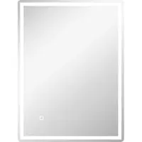 Fortuna Lai Miroir lumineux à intensité variable Miroir de salle de bain 80 x 60 cm avec fonction mémoire et surface anti-buée pour une salle de bain moderne