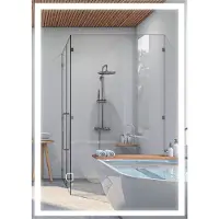 Fortuna Lai Miroir de salle de bain Miroir mural LED. Interrupteur tactile, blanc