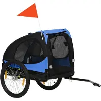 Fortuna Remorque pour chien Lai, remorque pliable pour vélo, fixation rapide, résistante à l'eau, tissu Oxford, acier, 140 x 71 x 83 cm, bleue