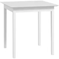 UnboxG Table à manger carrée en bois pour 2 personnes, 75 x 75 x 76 cm, idéale pour la cuisine et la salle à manger, blanche.