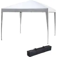 Fortuna Lai Pavillon 2,95 x 2,95 m Pavillon pliable avec protection UV, pliable, acier et tissu Oxford, blanc pour les garden-parties et les événements