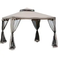 Fortuna Lai Pavillon de jardin 3 x 3 m avec 4 parois latérales, résistant aux intempéries, métal et polyester, idéal pour les fêtes dans le jardin et les événements, gris
