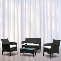 TolleTour Mobilier de jardin Ensemble de jardin Banc Ensemble de sièges Salon de jardin Tabouret extensible noir