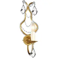 Casa Padrino Luxus Barock Kristall Wandleuchte Gold 14 x 15 x H. 38 cm - Elégante lampe murale en métal avec verre de Bohème noble - Luminaires baroques