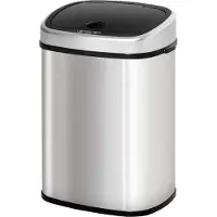 HOMCOM Poubelle automatique avec capteur infrarouge, poubelle de cuisine, couleur argent